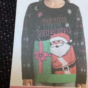 Rockin Around Christmas Sweater with Wine Bottle Pocket